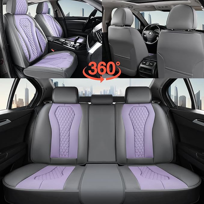 Coverado Leather Seat Covers 2 Seats, Car Seat Covers Front Seats, Purple Car Seat Cover 2 Pack, Front Car Seat Covers, Car S