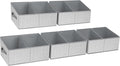 DIMJ Closet Storage Bins, 5 Pack Storage Baskets for Shelves, Foldable Closet Organizer with Handle, Linen Closet Organizers 