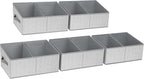 DIMJ Closet Storage Bins, 5 Pack Storage Baskets for Shelves, Foldable Closet Organizer with Handle, Linen Closet Organizers 