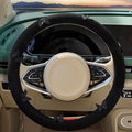 Butterfly Embroidery Steering Wheel Cover, Cute Mesh Fabric Steering Wheel Cover for Women, 14.5-15 Inch Non-Slip Breathable 
