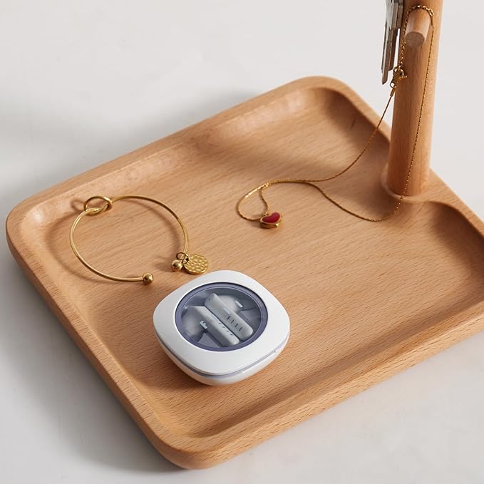 Solid Beech Wood Key Tray and Bowl for Entryway Table - Smooth Polished Branch-Shaped Organizer With Hooks for Keys, Wallet, 