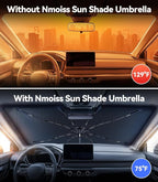 Windshield Sun Shade Umbrella for Honda CRV - [Vinyl Coating Heat Shield] Protect Car from Sun Rays & Heat Damage Keep Cool and Protect Interior, Spring Structure Edge