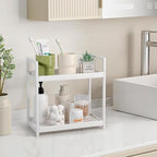 Anyoifax Bathroom Counter Organizer 2 Tier Vanity Storage Countertop Shelf Makeup Organizer Perfume Tray Skincare Holder for 