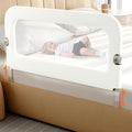 omzer Bed Guard Rail for Toddlers - 47inch Foldable & Adjustable Height Baby Bed Safety Side Rails - Large Toddler Crib Raili