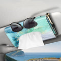 CaseBot Visor Tissue Holder - Sun Visor Napkin & Mask Holder, PU Leather Backseat Tissue Box for Truck & SUV, Emerald Marble