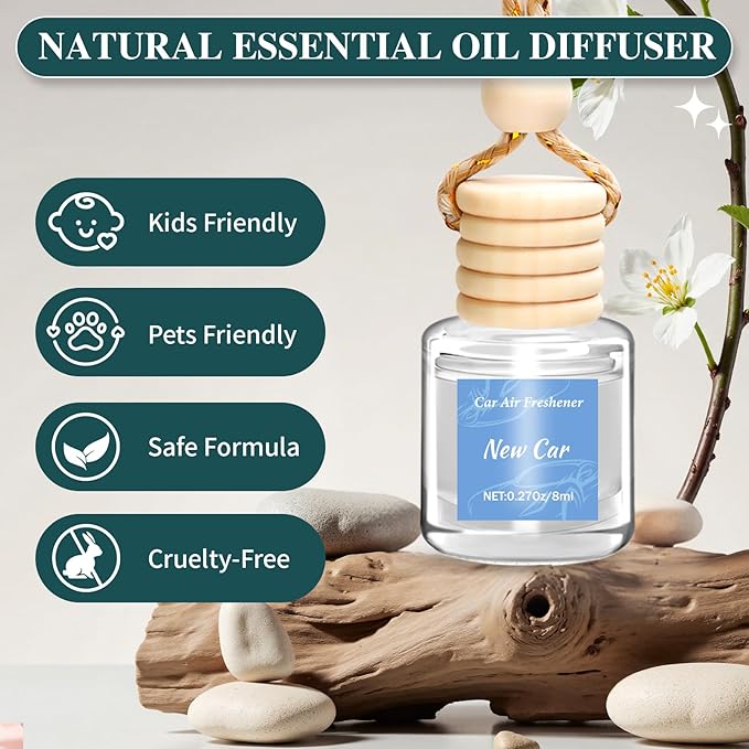 6 Pack Premium Car Air Freshener, Long Lasting Luxury Diffuser Set, Hanging Executive Vehicle Interior Decor Scent Unisex