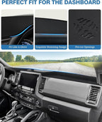 FIILINES Dash Cover for Nissan Frontier 2022-2025, Dashboard Mat Frontier Accessories Dashboard Cover Sunshade Nonslip Mesh P
