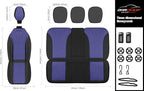 CAROMOP Luxury Faux Leather&Fabric Car Seat Covers Full Set with Breathable 3D Foam Back Support,Universal Comfortable Seat C