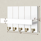Rebee Vision Key Holder for Wall - Decorative Mail Organizer Wall Mount with 5 Key Hooks for Modern Farmhouse Apartment Essen