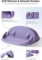Loncaster Car Phone Holder, Car Phone Mount Silicone Car Pad Mat for Various Dashboards, Slip Free Desk Phone Stand Compatible with iPhone, Samsung, Android Smartphones, GPS Devices More (Purple)