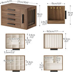 HOOBRO Jewelry Box for Women, Wooden Jewelry Organizer with Transparent Window, 4-Layer Jewelry Organizer Box, Jewelry Holder