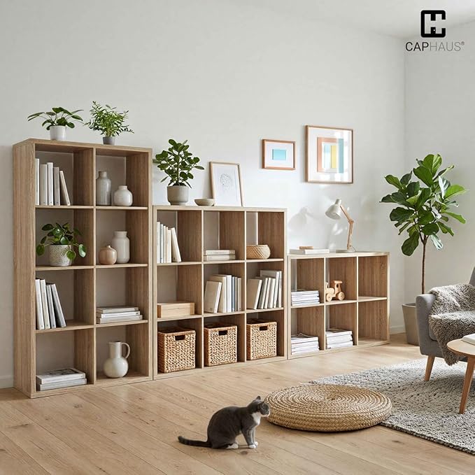 CAPHAUS Sturdy Room 13-Inch Cube Storage Organizer Shelf, with Extra Thick Exterior Edge, Open Storage Shelf Divider, Bookcas