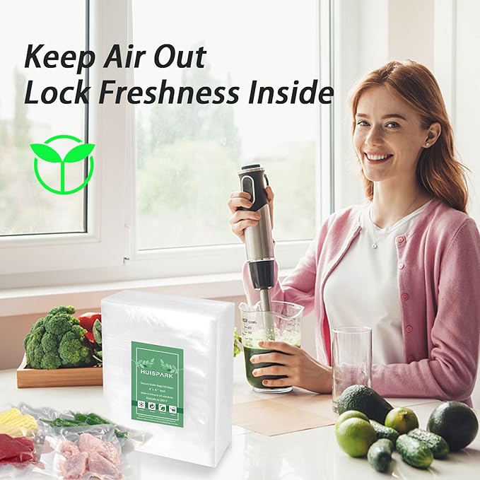 Vacuum Sealer Bags,Heavy Duty Pre-Cut Design Commercial Grade 4x6 Inch Food Sealable Bag for Heat Seal Food Storage, Seal Bag