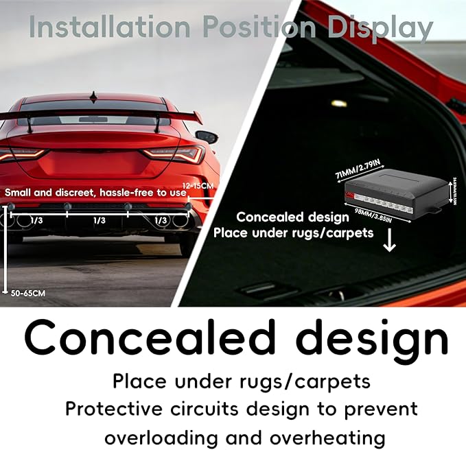 Backup Parktronic System Car Auto Vehicle Reverse with 8 Parking Sensors kit, LCD Display, Distance Detection (Meter/Foot Swi