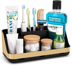 GFWARE Gold Toothbrush Holders for Bathrooms Countertop Organizer - Detachable 7 Slots Electric Toothbrush and Toothpaste Hol