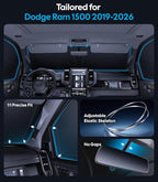 Wigoo 2026 Upgrade 6PCS Full Set Window Sunshade for Dodge Ram 1500 2019-2026 [7-Layer Cooler & Blacker, Ice-Crystal Tech] with Windshield for Sun Block, Baby, Camping, Privacy Napping, Relax