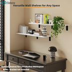 Floating Shelf Board for Wall 5/8" – No Brackets – 36" L x 10" W x 0.6" T White Melamine Wood Floating Shelves for Bathroom, 
