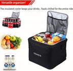 Homeve Trunk Organizer, Car Storage, Reinforced Handles, Collapsible Multi-Compartment, Foldable, Waterproof, Sturdy, 600D Oxford Polyester For Car, SUV, Mini-Van, Black-Large, 3 Compart
