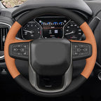 MEWANT Steering Wheel Cover for GMC Sierra Steering Wheel Cover for GMC Sierra 1500 / Sierra 1500 Limited/Sierra 2500 / Sierra 3500/ Yukon (XL) Hive Microfiber Leather