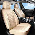 Huidasource Beige Car Seat Covers Front Seats, Front Seat Cover for Cars, Nappa Leather Automotive Car Seat Cushion Protector