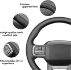 MEWANT Steering Wheel Covers for Ford F-150 2021-2025 / F-150 Lightning 2022-2025 Hand-Stitched F150 Steering Wheel Wrap