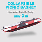 Picnic Basket, SIYUAN Shopping Basket with Handle 22L Collapsible Grocery Basket Portable Folding Bag for Marketing Picnic, R