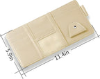 2 Pack Car Visor Organizer for Ford F150 2021-2025, Sun Visor Storage Pouch Premium PU Leather Interior Accessories Pocket Multi-Function Card Holder,Beige