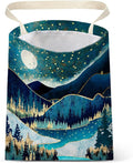 Car Trash Bag Hanging No Snap Small Garbage Bag for Car Back Seat Cute Printed One-handed Strap Trash Bags Car Accessories-Mountain Moon Lake Car Trash Bags