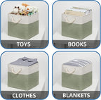 Temary Cube Storage Bins 13x13 Storage Cubes Basket for Gifts Empty, 4 Pack Large Storage Basket with Handles, Decorative Sto