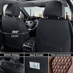 Coverado Car Seat Covers, Seat Covers Full Set, Coffee Car Seat Cover, Auto Seat Covers Front Seats Rear Seat Cover, Luxury C