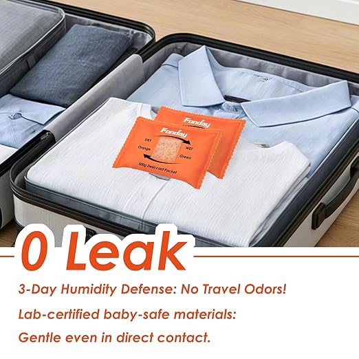 500g x 4 packs Fonday Rechargeable Silica Gel Car Dehumidifier Fast Reactivate Desiccant Bags, Large for Gun Safe Closet
