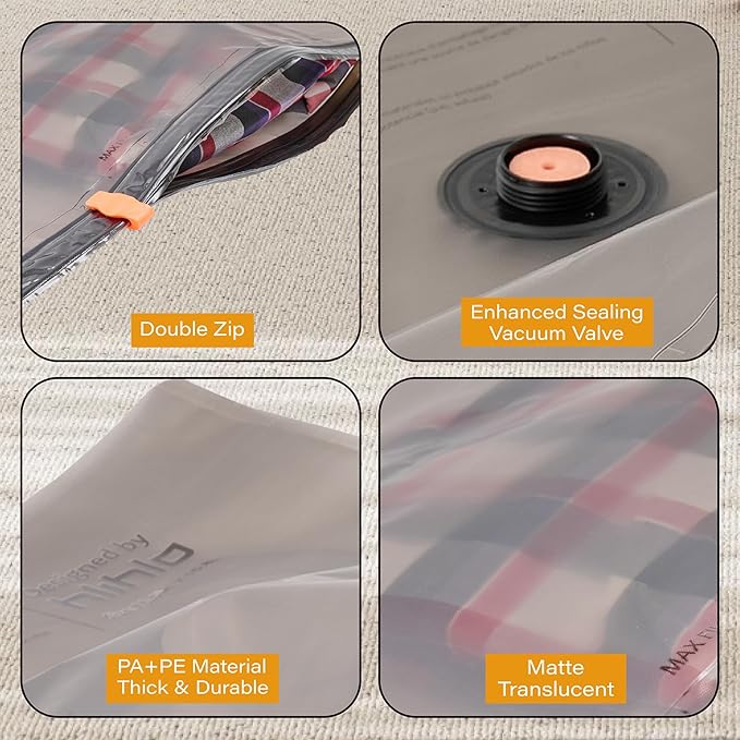 Rechargeable Wireless Pump Travel Vacuum Storage Bags, 15 Pack Portable Seal Bags for Travel and Home, Compression Packing fo