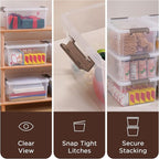 Citylife 17 QT Plastic Storage Bins with Lids Large Stackable Storage Containers for Organizing Clear Storage Box for Garage,
