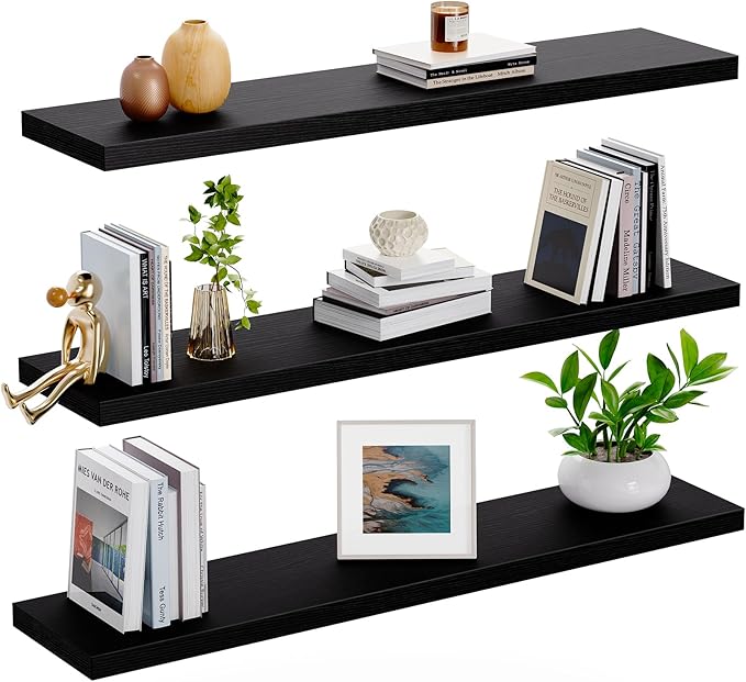 AMADA HOMEFURNISHING Floating Shelves for Wall, Wall Shelves for Living Room, Bedroom, Bathroom, Kitchen & Home Office Organi