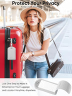 Luggage Tags Built-in Anti-Loss Tracker, Luxury Leather Luggage Tags for Suitcase, Travel Bags, Backpacks, Travel Organizer f