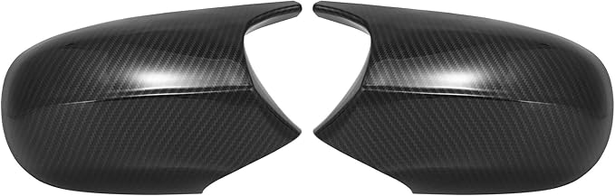 X AUTOHAUX Pair Exterior Rear View Mirror Housing Door Wing Mirror Cover Cap Carbon Fiber Pattern M3 Style for BMW 3 Series E90 E91 E92 E93 Facelifted 2008-2011