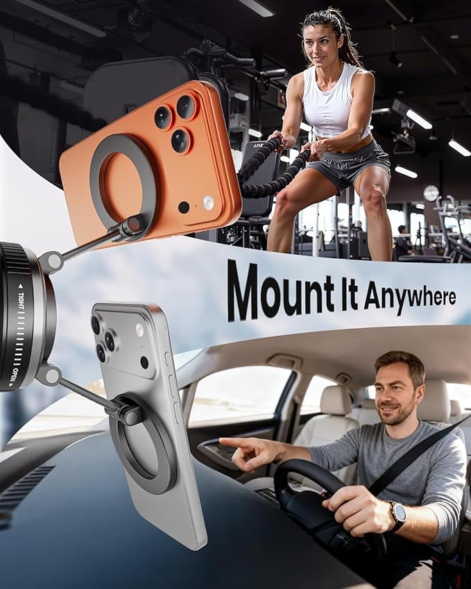 Magnetic Phone Holder for Car, Car Mount 360 Adjustable Vacuum Suction Cup, Phone Mount for Car Accessories/Windshield/Mirror/Kitchen/Gym for iPhone 17 Pro Max 16 15 14 13