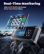 Car Battery Jump Starter with Air Compressor 4500A Powerful Battery Jumper Starter Portable with 150PSI Auto-Pause Pump 12V