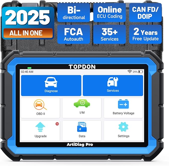 TOPDON ArtiDiag Pro OBD2 Scanner Diagnostic Tool, Bidirectional Scan Tool with ECU Coding, 35+ Services, V.A.G Guided, FCA SGW,