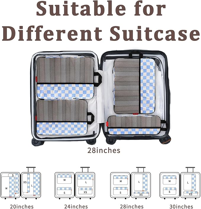 U+U 4 Set Compression Packing Cubes - Ultralight Travel Organizers, Space-Saving Suitcase Organizer, Expandable Packing Cubes