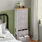 Somdot Tall Dresser for Bedroom with 6 Drawers, Storage Organizer Chest of Drawers with Removable Fabric Bins for Closet Beds