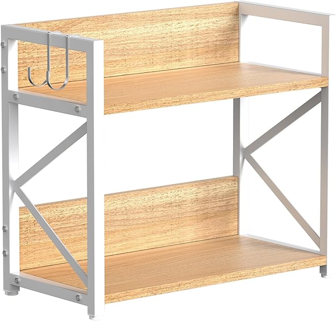 RUILALIFE Spice-Rack-Organizer-Shelf for Kitchen Counter, 2 Tiers Coffee Bar Station Organizer for Countertop，Space Saving De