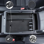 Center Console Organizer for 2023-2025 Honda CR-V, Armrest Storage Tray with Magnetic Hidden Organizer Charging Station Caddy, ABS Car Interior Accessories OEM Style Leather Texture-3PCS