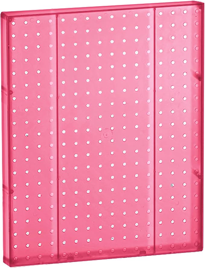 Azar 771620-PNK Pegboard 1-Sided Wall Panel, Pink Translucent Color, 2-Pack