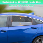 Car Window Shades for 2016-2021 Civic - Rear Side Window Sun Shade for Baby, Breathable Mesh Car Privacy Window Covers, UV Protection & Heat Insulation for Road Trips, Napping, Camping (2 PCS)
