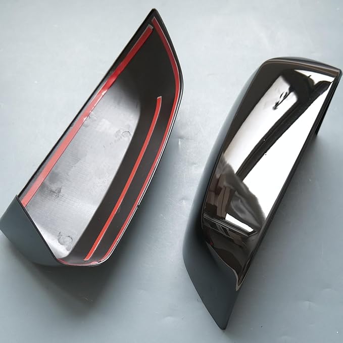 ZiWen Sport Carbon Fiber Gloss Black Door Rearview Mirror Cover Trim for Ford Ranger Everest 2024 2025 2026 (Gloss Black)