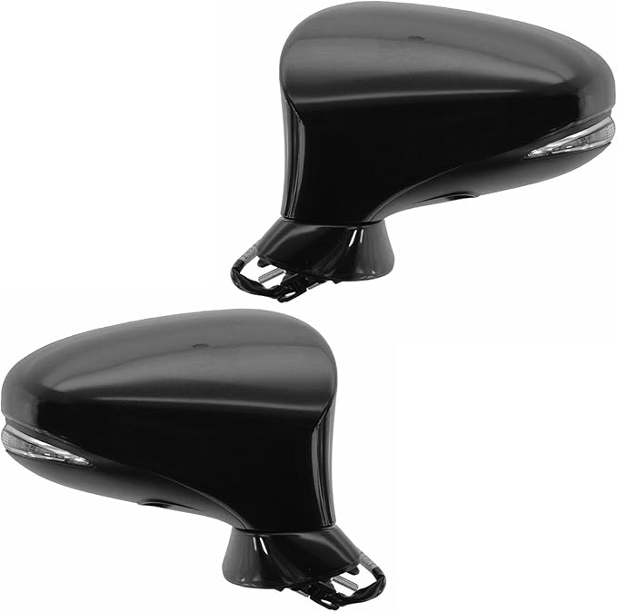 TRQ 2 Piece Driver and Passenger Side Mirror Assembly Set Electric Adjustment Heated No Memory Black Compatible with 2016-201