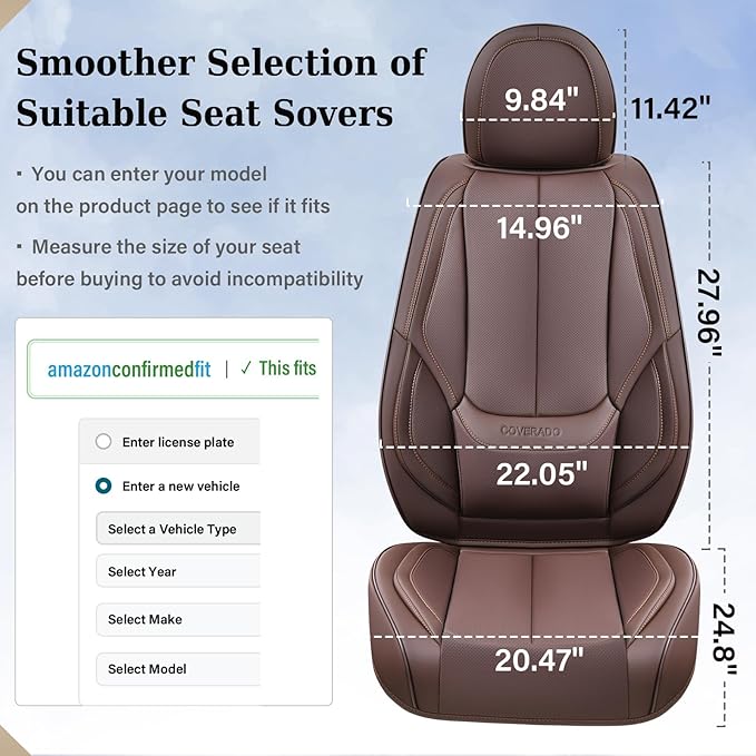 Coverado Seat Covers, Car Seat Covers Front Seats, Car Seat Cover, Waterproof Leather Seat Covers, Seat Cushion, Front Car Se