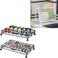 2 Pack Under Bed Shoes Storage + Plate Organizer