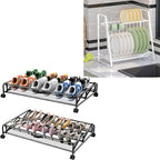 2 Pack Under Bed Shoes Storage + Plate Organizer